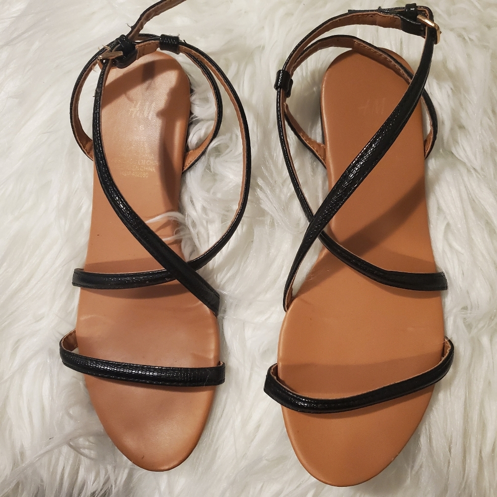 H&M black strappy sandals